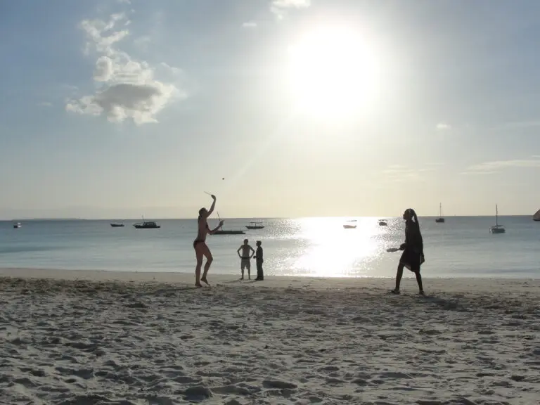 Beachbal With Masaai Zanzibar