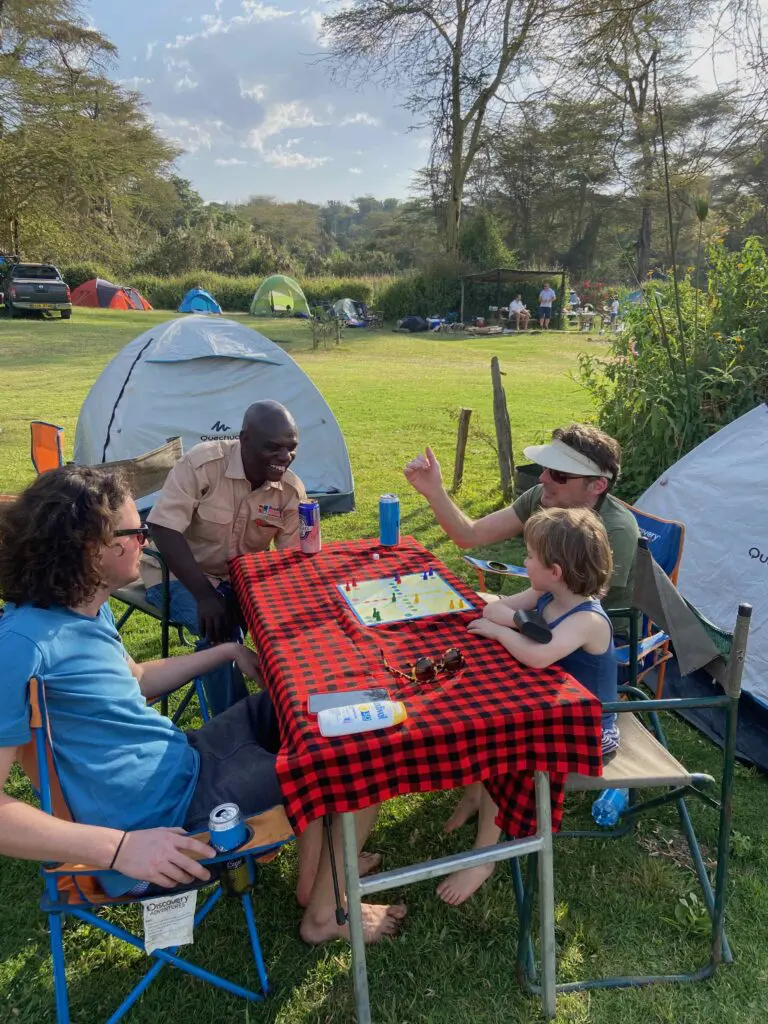 Camping Carnellys Naivasha Kenya Roadtrip Africa board games four people