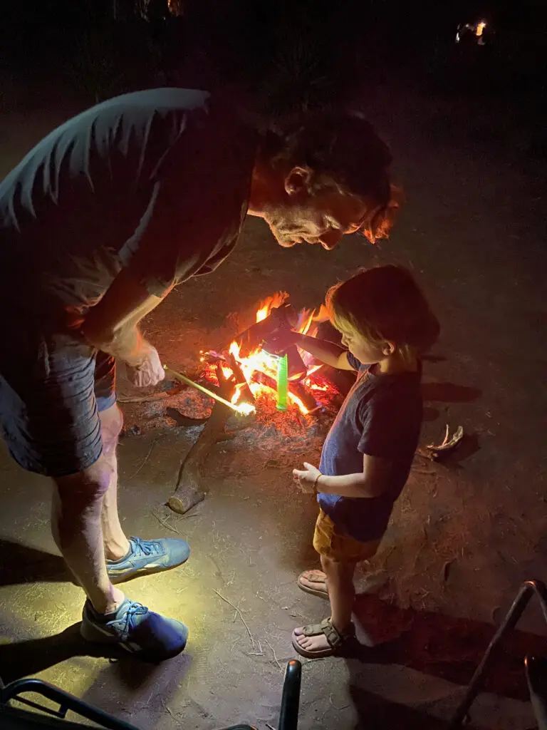 Father And Son Campfire Camping Kenya Roadtrip Africa
