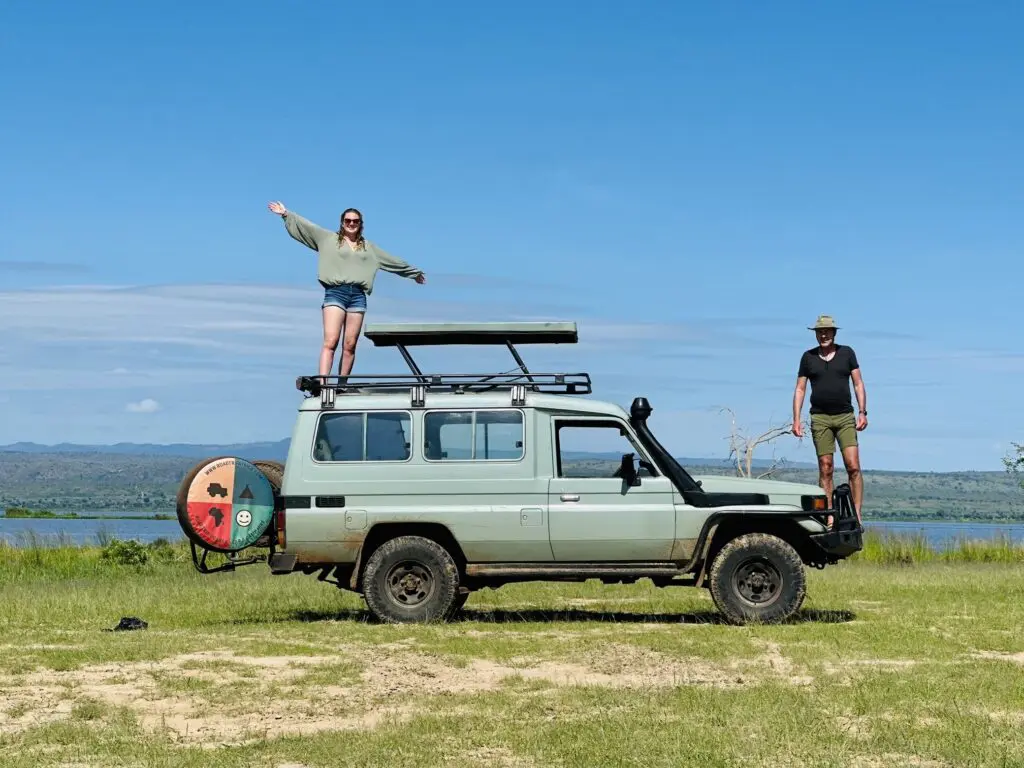 Father Daughter On Landcruiser In Murchison