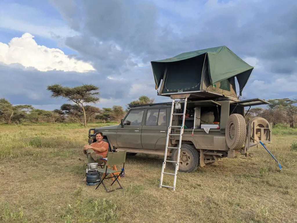 Relaxing after a day on the road