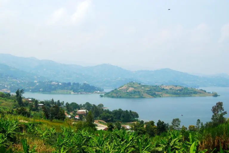 A look from above at Lake Kivu in Rwanda, add this to your self-drive through Uganda
