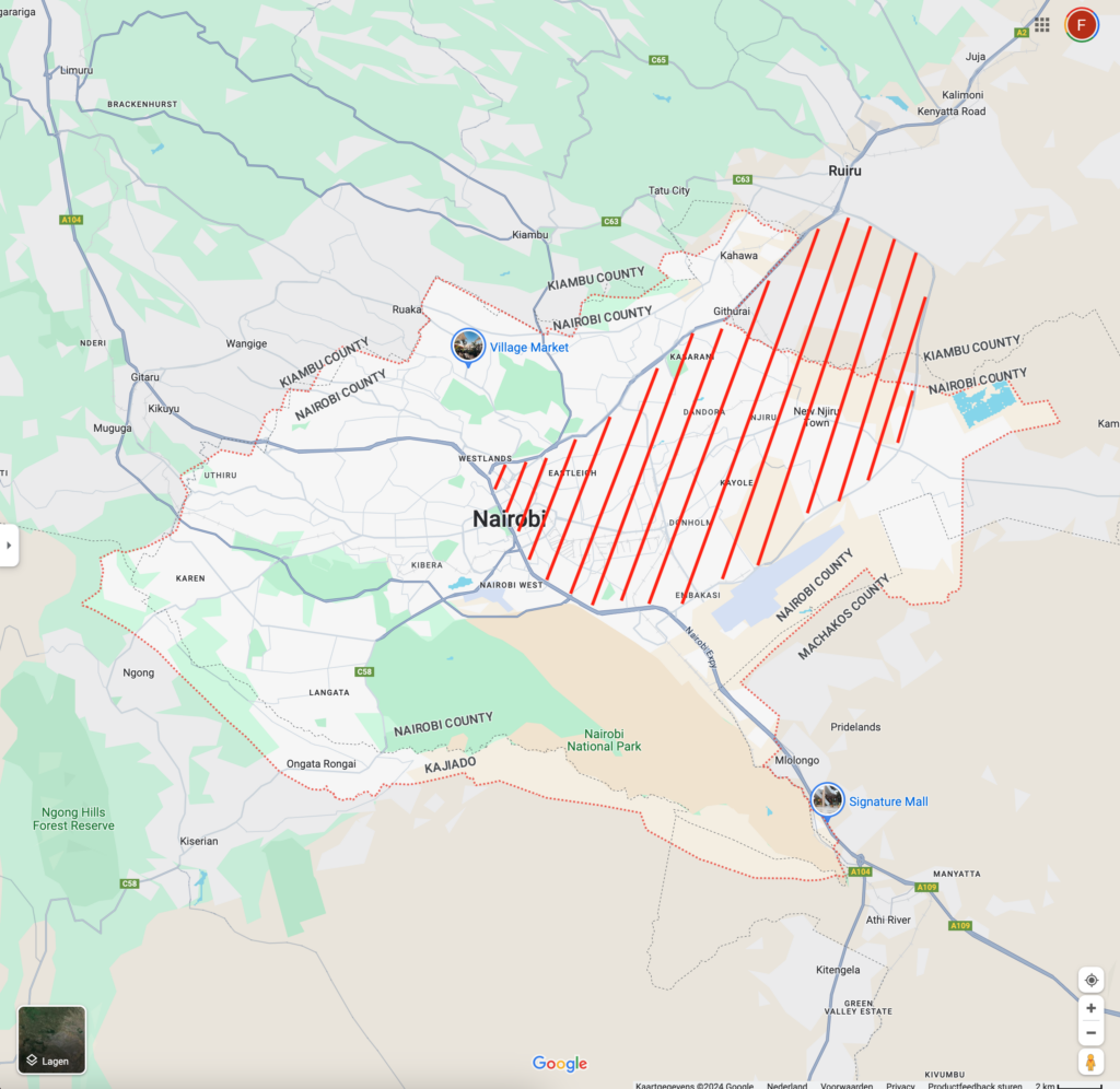 Nairobi Del & Drop Map