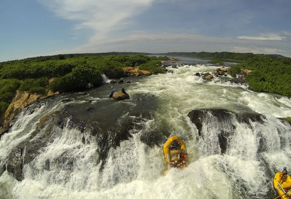 Rafting near the Nile River Camp with Naluble Rafting in Uganda