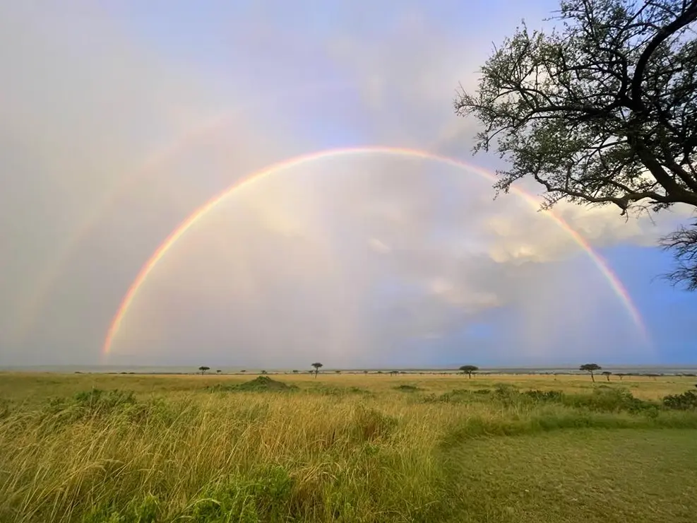 Double rainbow At Oloololo Campsite Masai Mara