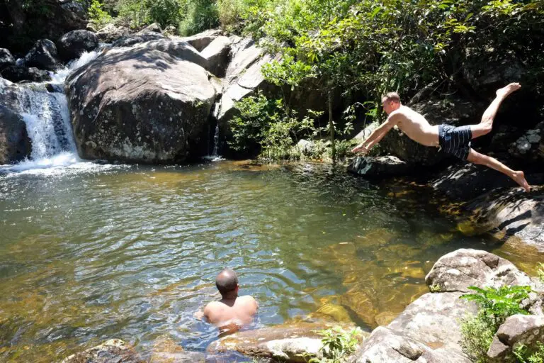 Swimming In Creek On The Way To Fort Dauphin Jpg